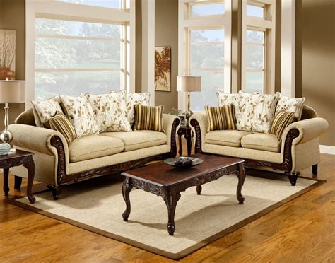 Doncaster Tan Fabric Living Room Set From Furniture Of America Sm7435