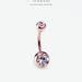 G Mm Cz Rose Gold Belly Button Ring Rose