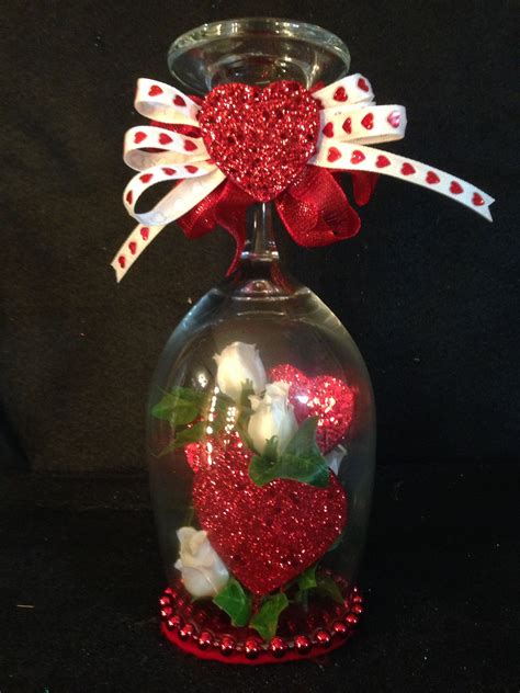 Valentine Day Candle Holder Wineglass Etsy Christmas Wine Bottle