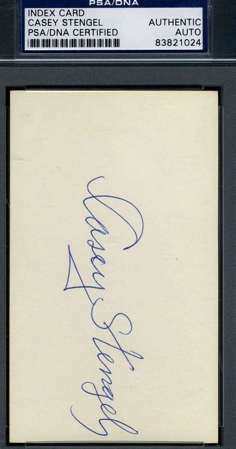 Casey Stengel Signed Psadna Certified 3x5 Index Card Authentic Autograph