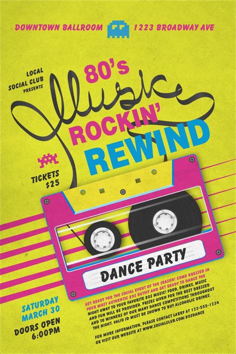 80s Music Poster Music Flyer Music Poster 80s Posters