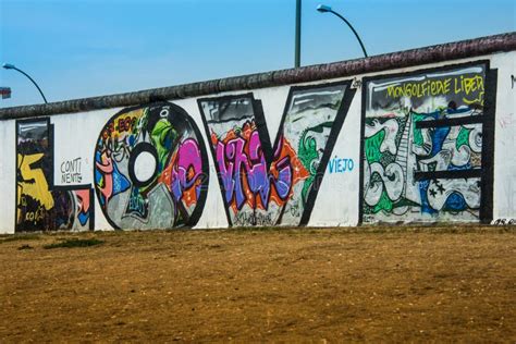 Love Graffiti Wall Berlin Wall Editorial Photo Image Of Background