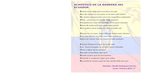 Acróstico De La Bandera Del Ecuador Docx Document