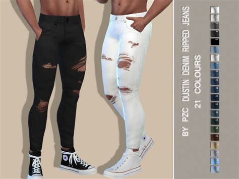 The Sims Resource Dustin Denim Ripped Jeans By Pinkzombiecupcakes