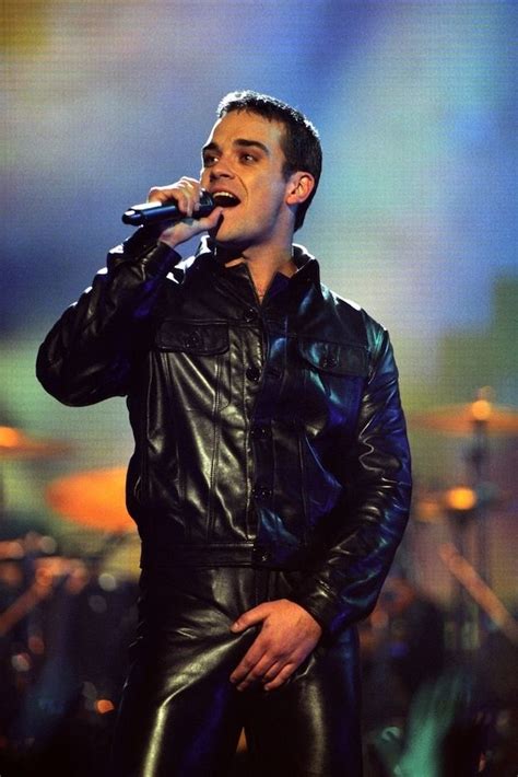 Robbie Williams 90s Brit Awards Leather Jeans Men Tight Leather