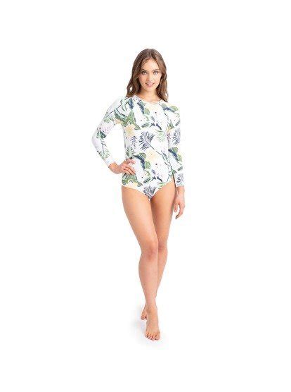 Roxy Bloom Long Sleeve Upf One Piece Swimsuit For Women Roxy