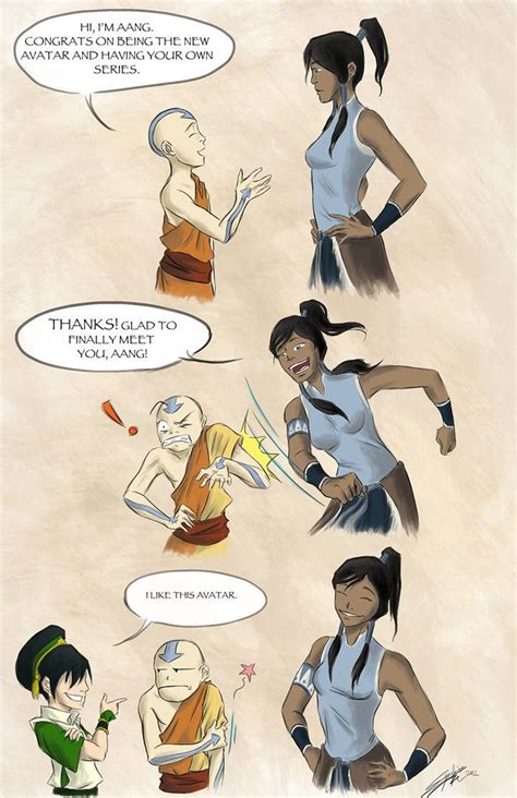 Aang Meets Korra By Rice Claire Avatar Airbender Avatar Funny The Last Airbender