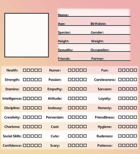 14 Character Charts Ideas Character Sheet Template Character