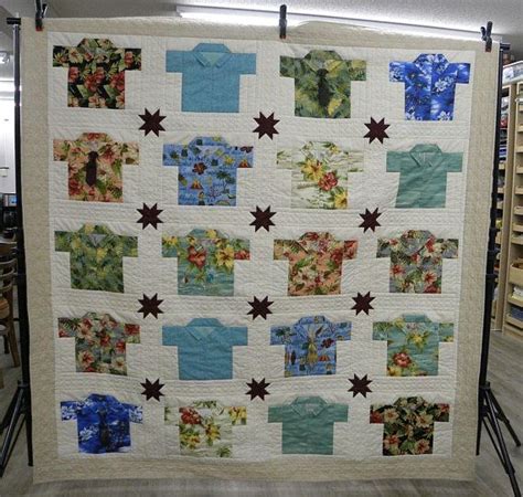 Hawaiian Shirt Quilt W 3d Ties Vacation Flowers Fun Warm Star