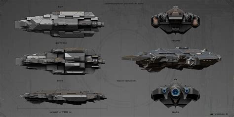 Sci Fi Heavy Cruiser Concept Ships Spaceship Art