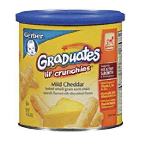 Gerber Graduates Baked Corn Snack Lil Crunchies Mild Cheddar 148oz