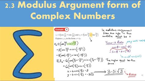 Modulus Argument Form Of Complex Numbers CORE Chapter Argand Diagrams YouTube