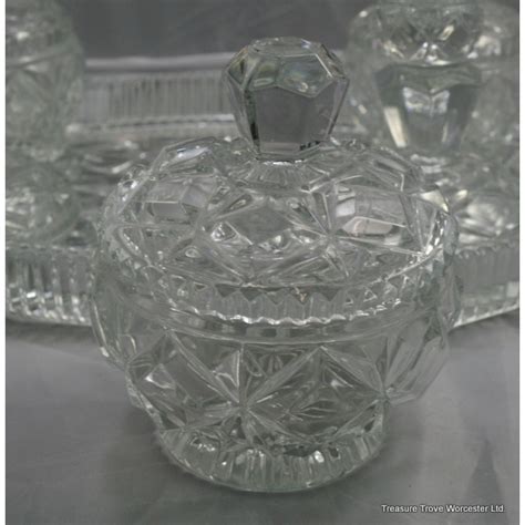 Most are built with drawers for storage. 7 Piece Glass Dressing Table Set