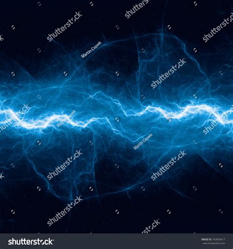 Blue Lightning Electrical Power Background Ilustración De Stock 742850617