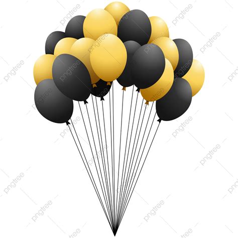Gold Birthday Balloons Vector Png Images Black And Gold Balloons