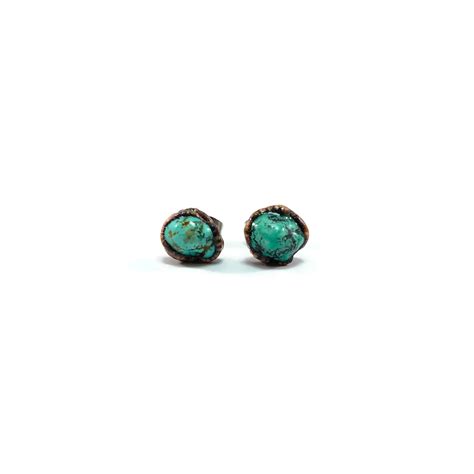 Raw Turquoise Earrings Turquoise Stud Earrings Turquoise | Etsy | Turquoise stud earrings, Stud ...