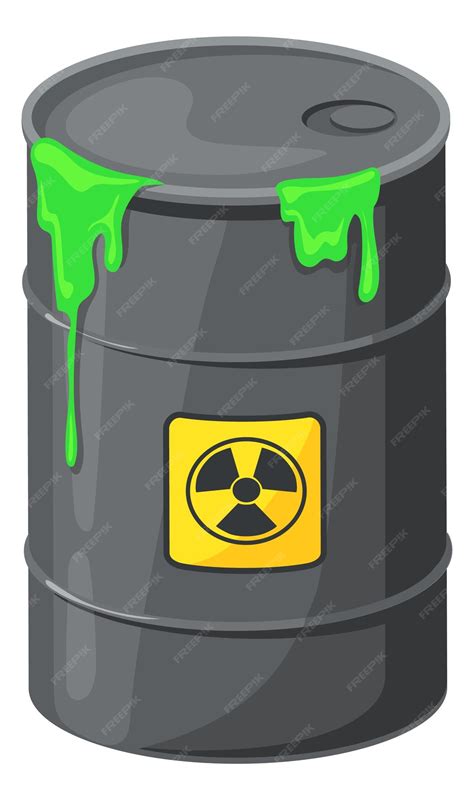 Premium Vector Hazard Barrel With Dripping Green Liquid Radioactive