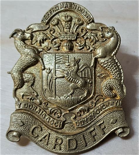 Ww1 British Army Uniform Cap Badge Cardiff Pals 1914 Jb Military Antiques