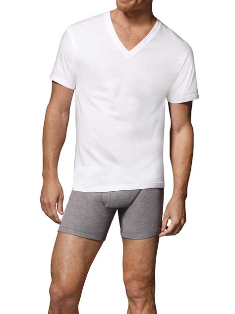 Hanes Mens Comfortsoft Tagless V Neck T Shirts 10 Pack Size Large