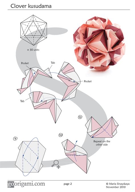 Clover Kusudama By Maria Sinayskaya Diagram Go Origami Origami