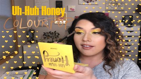 colourpop uh huh honey yellow palette tutorial youtube