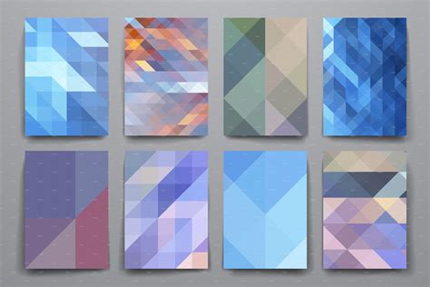 Set of geometric background template | Creative Brochure Templates ...