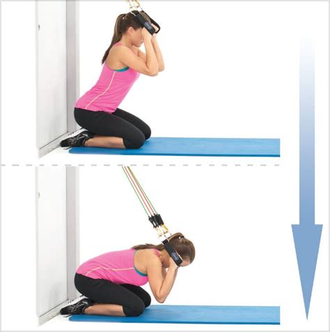 Kneeling Abs Crunch With Resistance Bands By Bodylastics Workout