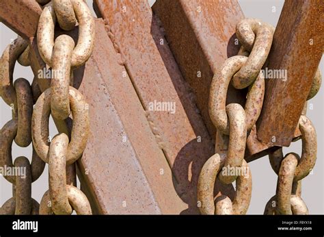 Rusty Chains And Iron Profiles Stock Photo Alamy