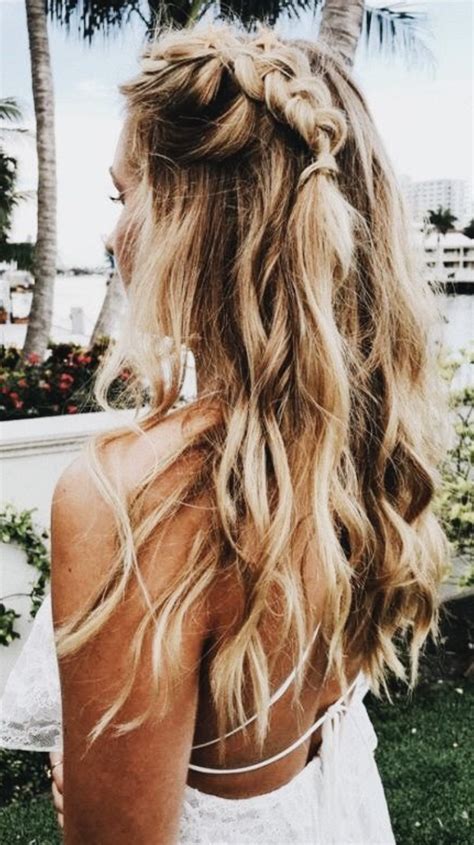 Long Blonde Balayage French Braids And Curls Beachy Blonde Hair Ideas