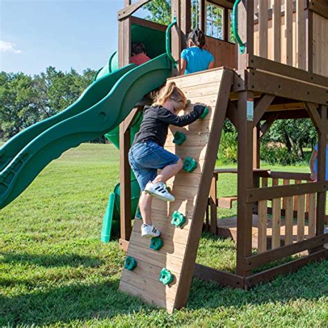 Backyard Discovery Skyfort All Cedar Swing Set Elevated Covered Wood