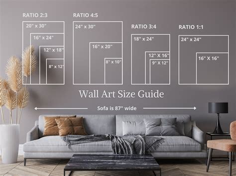 Wall Art Size Guide Wall Size Comparison Chart Print Size Etsy Canada