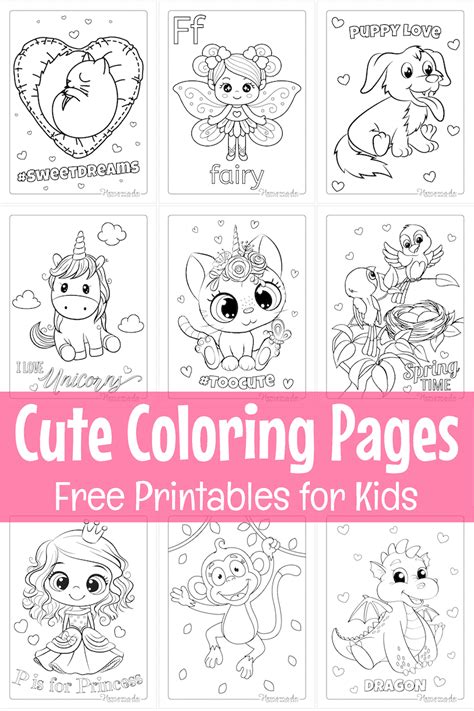Free Cute Coloring Pages And Kawaii Printables For Kids