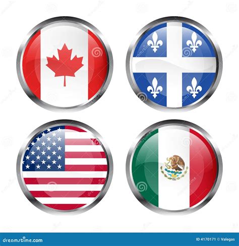 North American Flags Stock Vector Illustration Of Icon 4170171