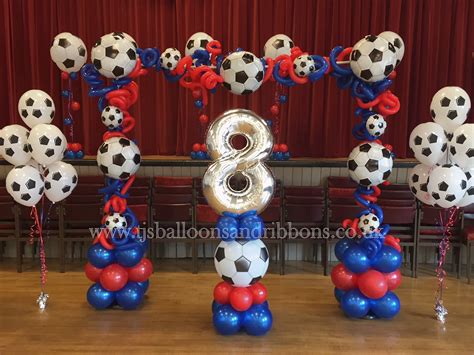 Football Party Balloon Arch In Team Colours Football Party Balloons