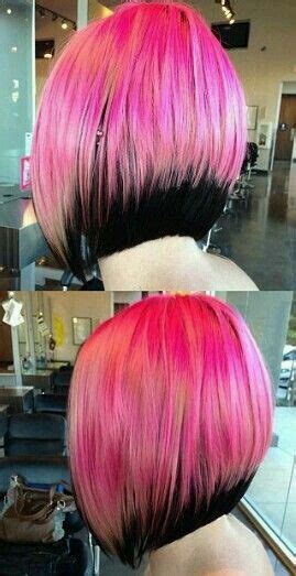Black Tipped Dyed Hair With Pink Color Hair Styles Hair