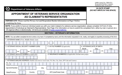 Va Form 21 22 Va Form