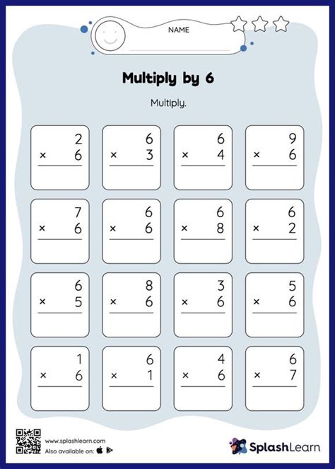 Multiplication Facts Of 6 Worksheets For Kids Online Splashlearn