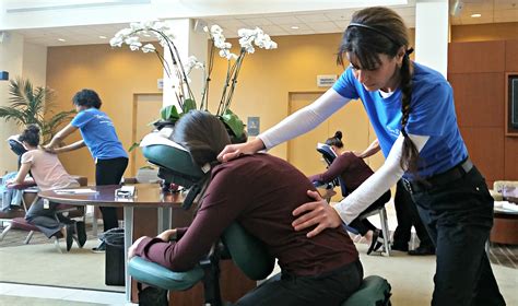 Our massage therapist will bring a chair to your venue to provide chair massages for your staff or patrons. Mobile Chair Massage in Atlanta at Offices & Events