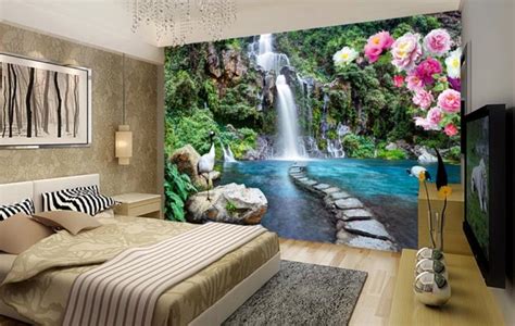 Custom Wallpapers Mountain Waterfall 3d Mural Landscape Wall 3d Murals