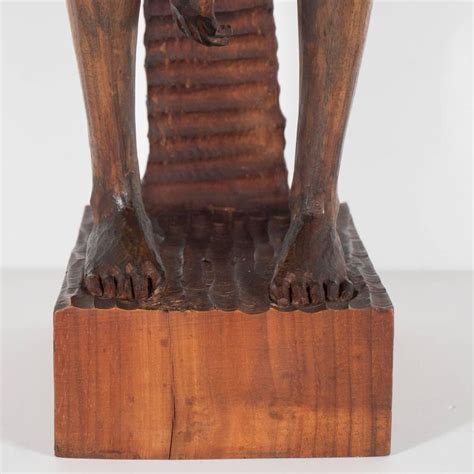 Hand Carved Wood Contemplative Seated Nude Sculpture By Aldo Calo For Sale At 1stdibs