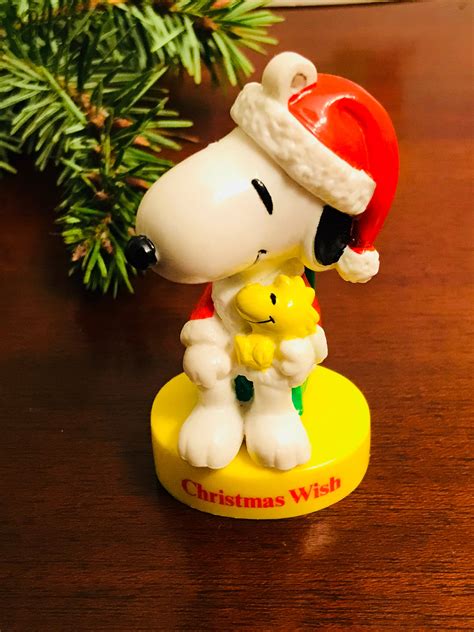 Vintage Snoopy Ornament Santa Snoopy With Woodstock Peanuts Figurine