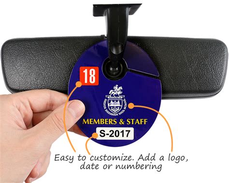 Oval Custom Parking Permit Hang Tags For Rearview Mirror