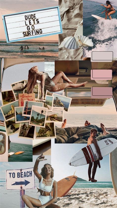 beachy aesthetic wallpaper collage