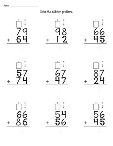 You can generate printable addition worksheets (one page of questions and one page of answers) with 8, 10 or 12 problems. Touch Math 2 AND 3-Digit Addition with Regrouping ...