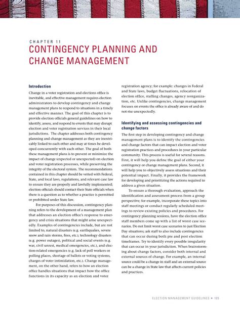 Contingency Planning And Change Management Docslib