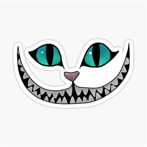 Evil Smiling Cheshire Cat Sticker Sticker By Michaeleldridg Redbubble