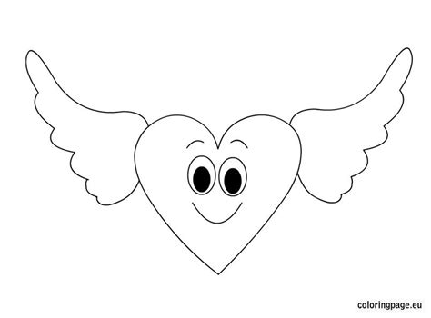 Hearts with wings coloring pages. Heart with wings | Heart with wings, Wings, Valentine