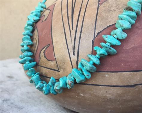 Turquoise Nugget Choker Necklace For Women Old Pawn Native American