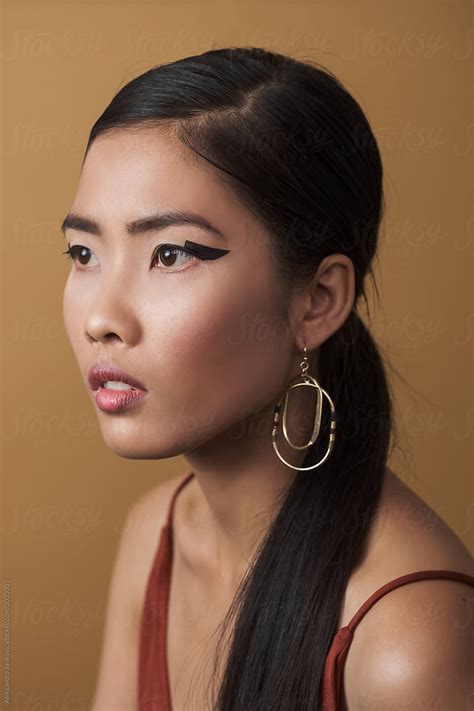 Beautiful Asian Woman Close Up Portrait By Stocksy Contributor