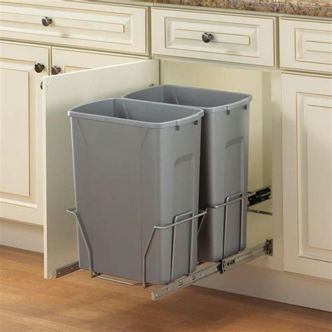 Planning a kitchen remodel and would love to store garbage in our cabinetry, however, i don't are there options out there i should consider that would enable me to open the cabinet door to access the. 35 Quart Double Pull Out Kitchen Under Cabinet Garbage Bin ...